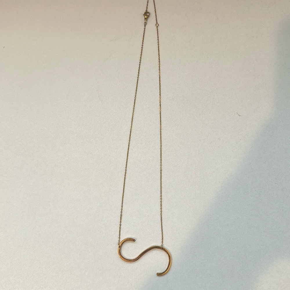 Letter S Necklace in Gold